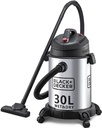 BLACK & DECKER VACUUM CLEANER WV1450-B5 30L POT WET & DRY, STAINLESS STEEL