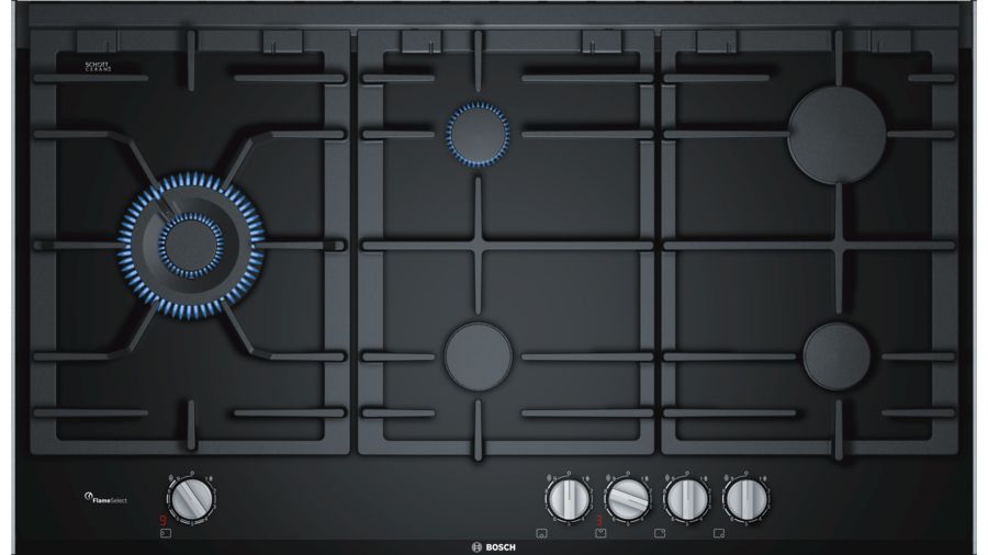 BOSCH BI HOB PRS926B70E/PRS9A6D70 90CM 5G BLK DUAL WOK