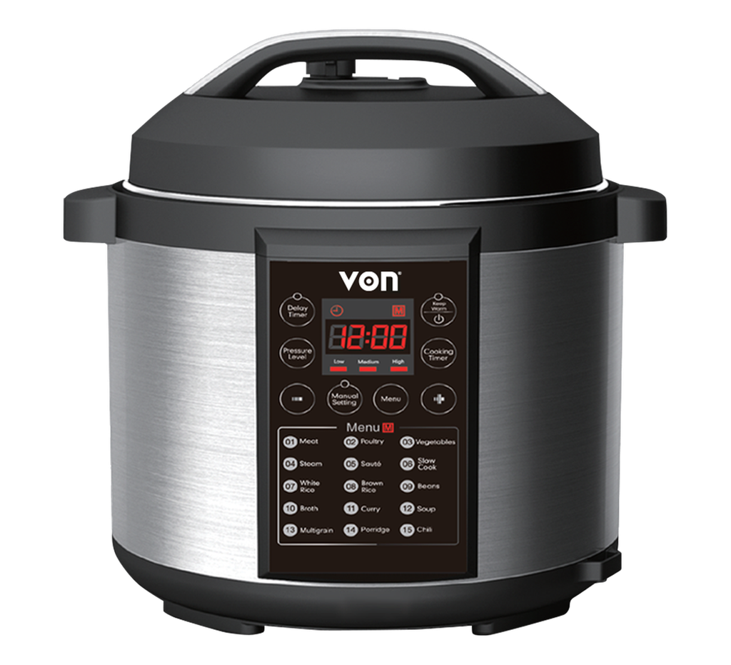 [35503003] VON PRESSURE COOKER 6L VSCP60MMX 1000W SILVER