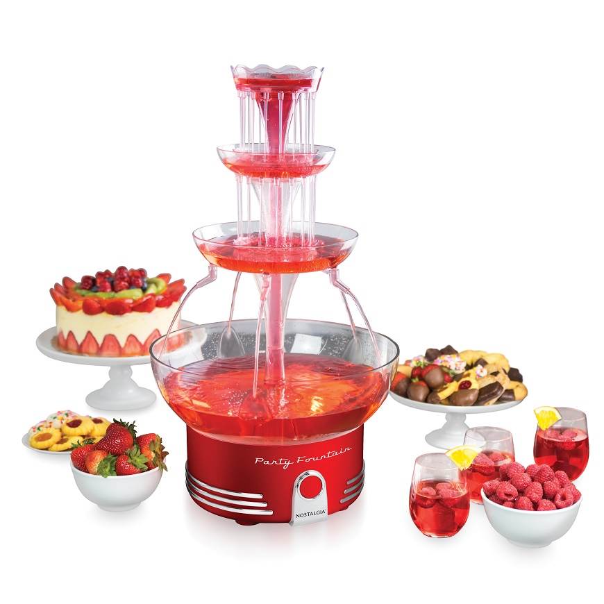 NOSTALGIA RETRO LIGHTED PARTY FOUNTAIN DBF15RR RED DELUXE
