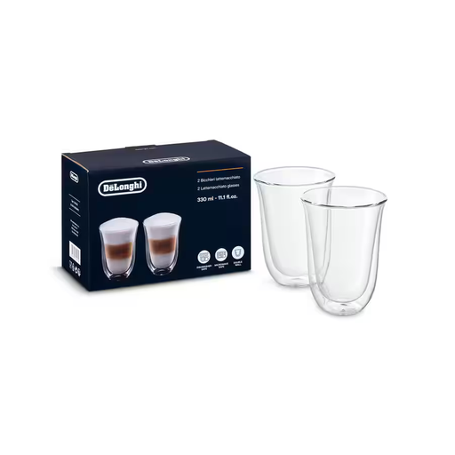 [35401410] DELONGHI DOUBLE WALL MACCHIATO CUPS, 2 PER SET DLSC312