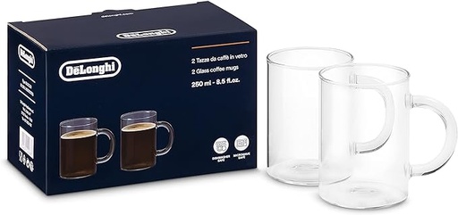 [35401413] DELONGHI AMERICAN COFFEE GLASSES, 250 ML, SET OF 2 DLSC320