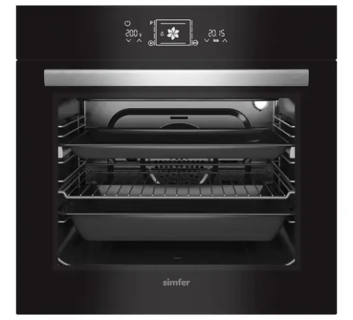 [25205009] SIMFER BI OVEN B6510SERSP 60CM BLK GLASS 10 F
