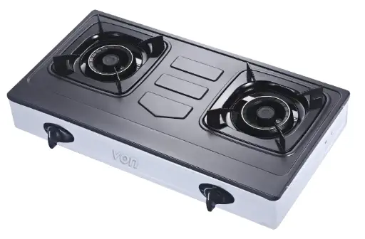 [20308018] Von VCT2TRGY Table Top Dual Burner - Grey