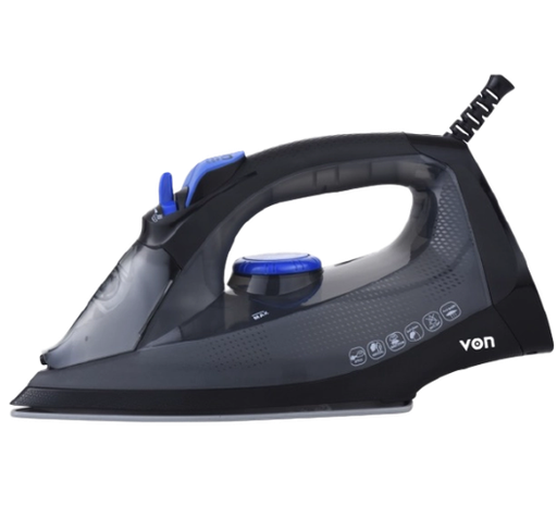 [35102082] VON STEAM IRON VIS221CSK 2200W CERAMIC,BLACK