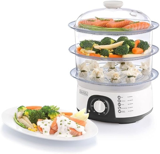 [35401034] BLACK & DECKER 775W 10 LITER 3-TIER FOOD STEAMER - HS6000-B5