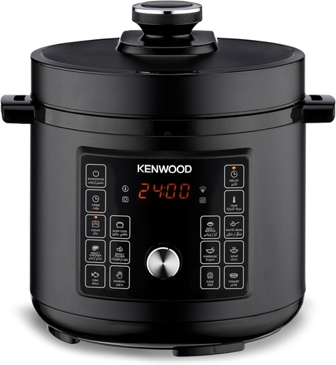 [35301006] KENWOOD Electric Pressure Cooker PCM95.000BK, 8L Smart Steam Pot 16-in-1 Multifunctional Programmable Multicooker, Black