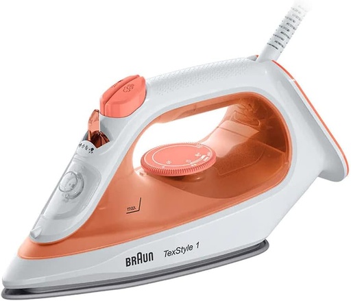 [35401305] Braun SI1009 Steam Iron, TexStyle , 1900 Watts, 50% Energy Saving, Orange