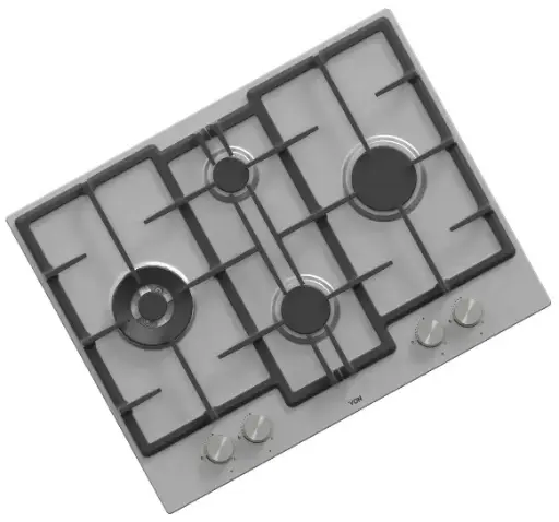 [25102029] VON BI HOB VBBG6541WFX 65CM 4G FFD DUAL WOK S