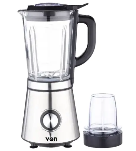 [35401107] VON BLENDER VBG601BLX 600W GLASS JAR STAINLESS STEEL