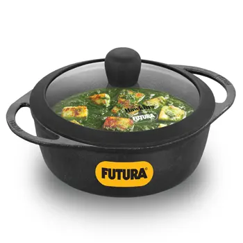 [500104] Futura Cast Iron Baby Casserole CIC125G with Glass lid 1.25 Litre