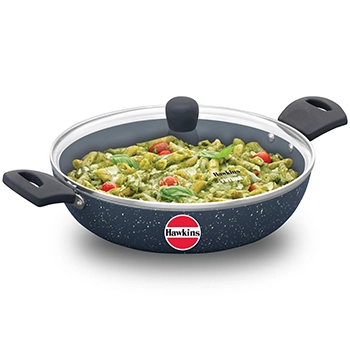 [500144] Hawkins Pasta Pan ICP26G, 26cm, Induction Compatible, Ceramic, Nonstick with Glass Lid