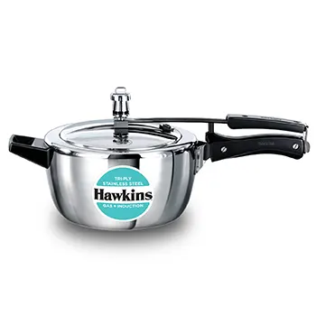 [500006] Hawkins Pressure Cooker HSST35 Tri-Ply Stainless Steel 3.5 Litre (Works on Gas+Induction) 