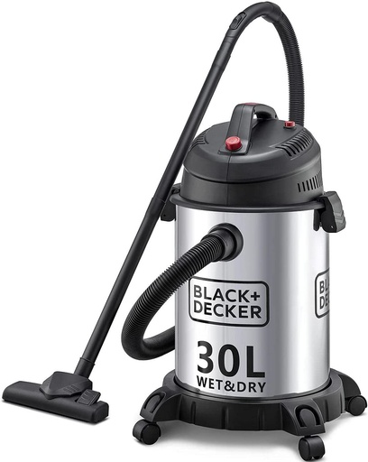 [10502006] B&D VACUUM CLEANER WV1450-B5 30L POT WET & DRY, STAINLESS STEEL